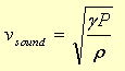 vs = sqrt(gamma*P/rho)